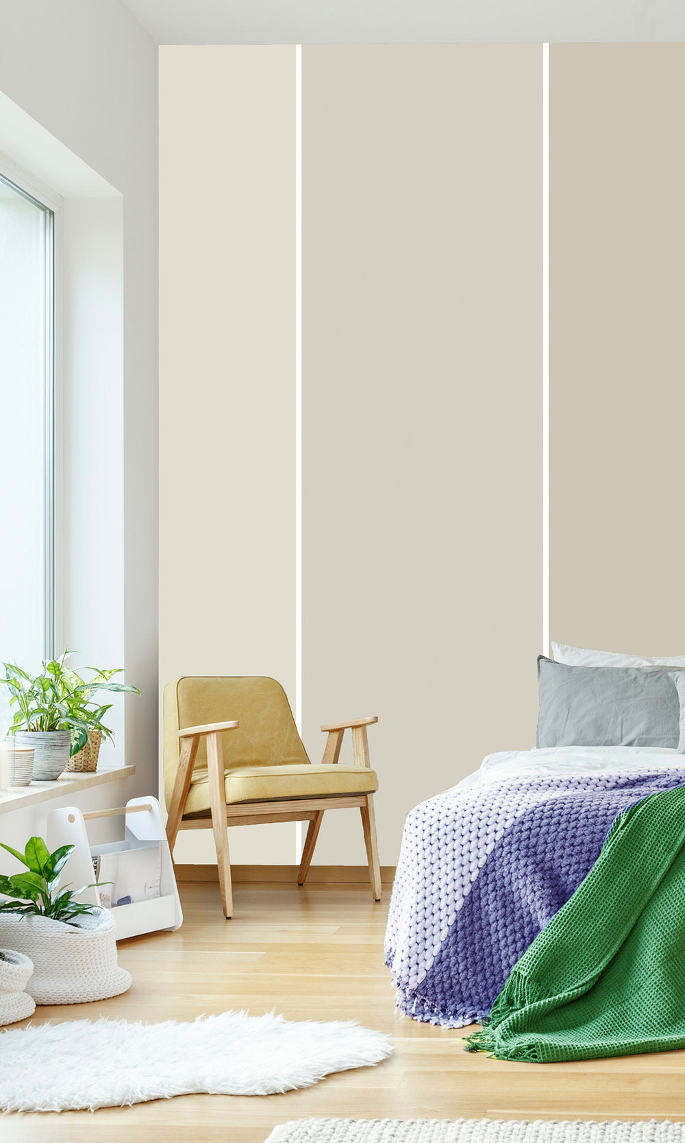 Brown Bayadere Stripes Wall Mural M2655