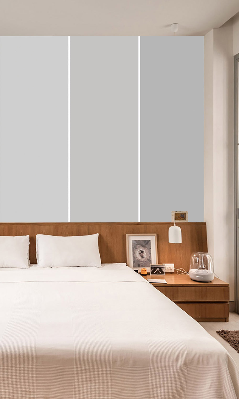 Gray Bayadere Stripes Murals M2656 - Sample