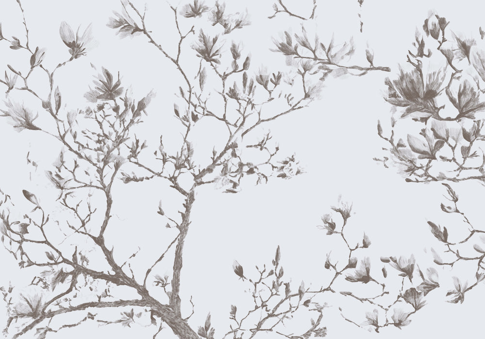 Taupe Magnolias In Bloom Murals M2667 - Sample