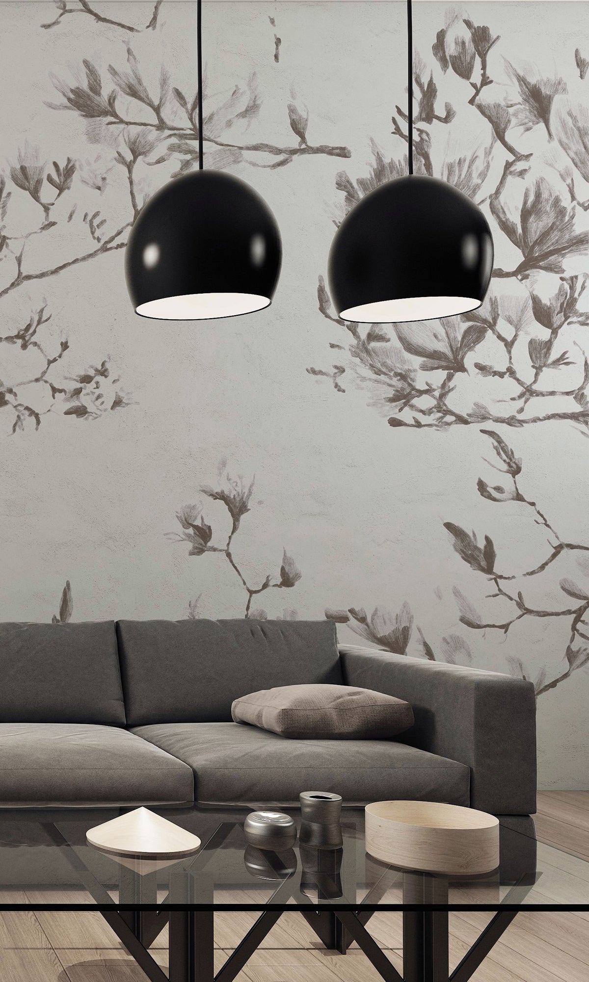 Taupe Magnolias In Bloom Murals M2667