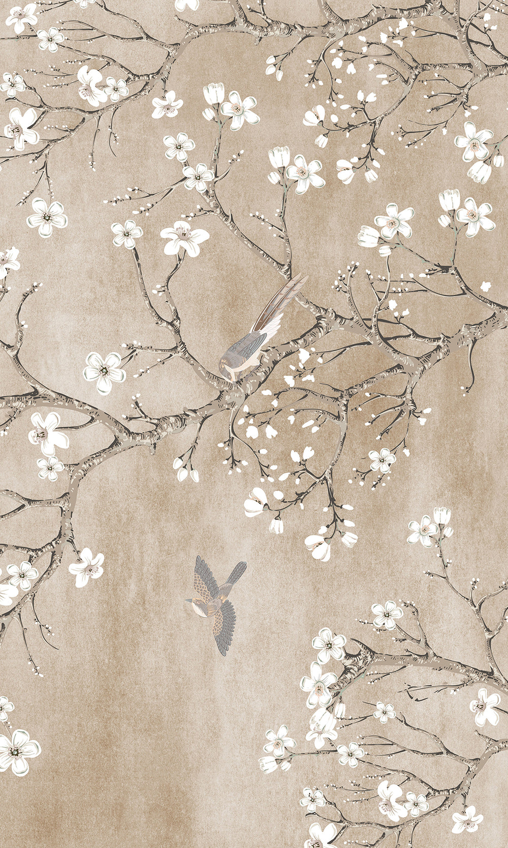 Beige Blossoming Almond Tree Murals M2657 - Sample
