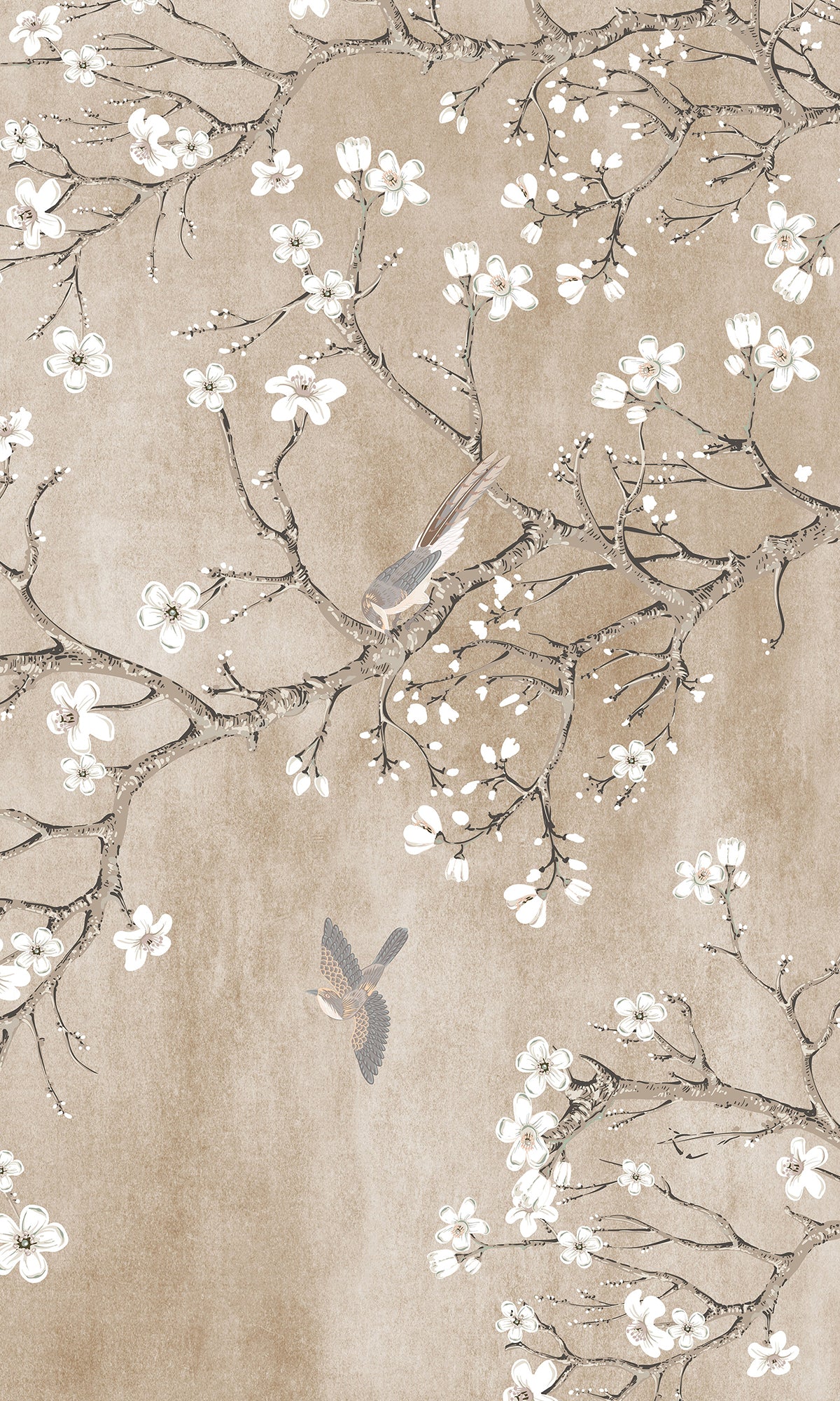 Beige Blossoming Almond Tree Murals M2657 - Sample