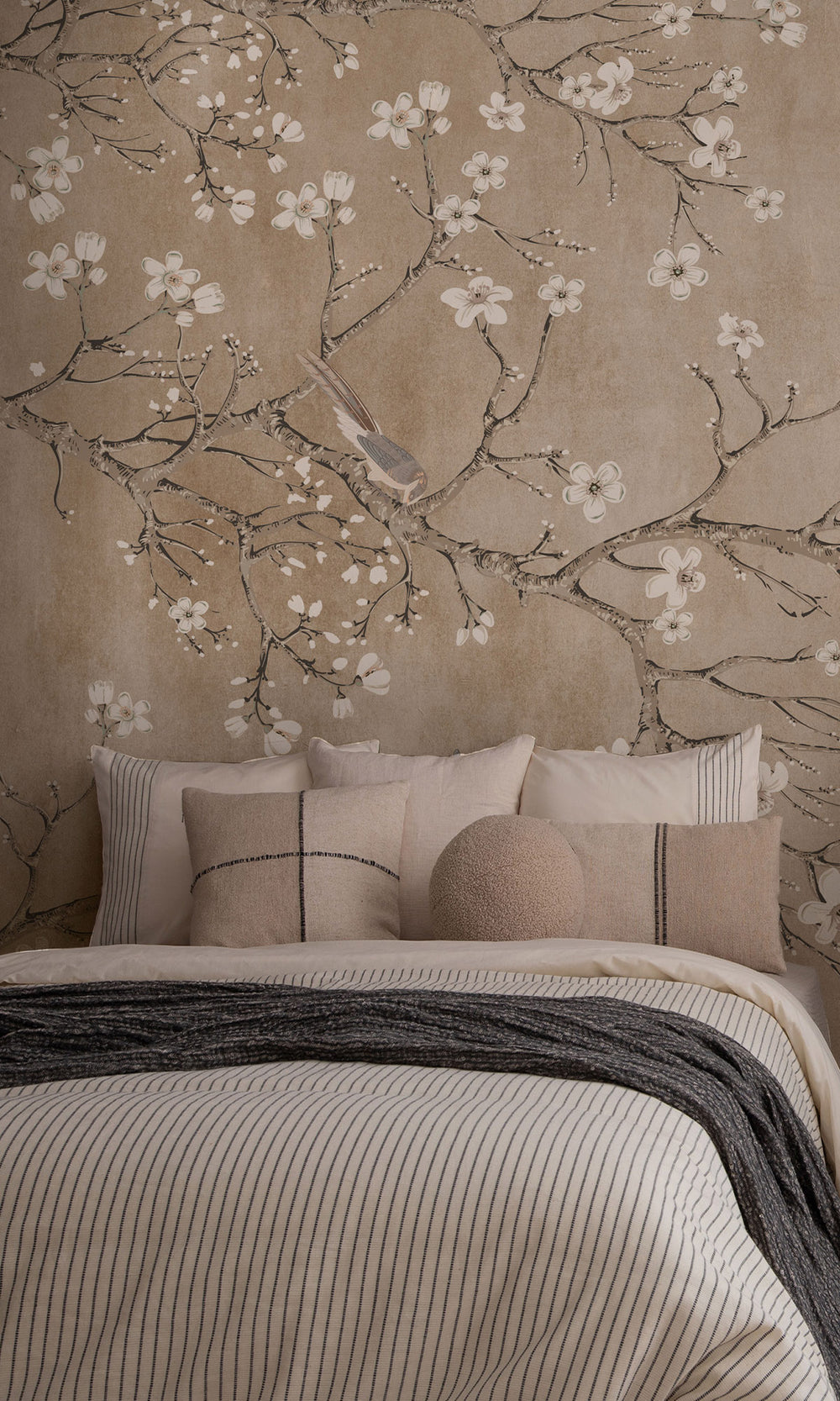 Beige Blossoming Almond Tree Murals M2657 - Sample
