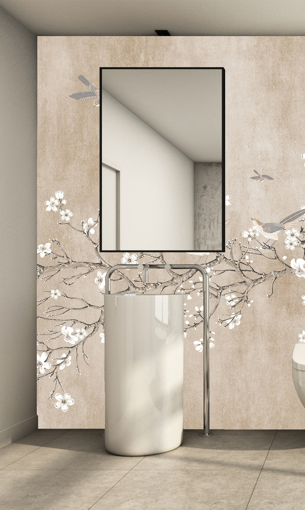 Beige Blossoming Almond Tree Murals M2657 - Sample
