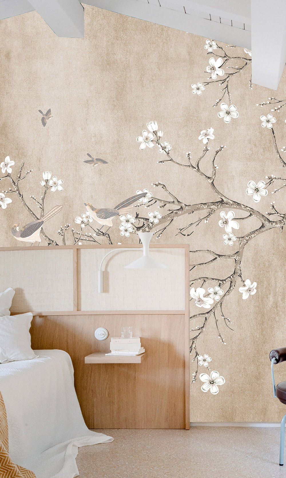 Beige Blossoming Almond Tree Murals M2657 - Sample
