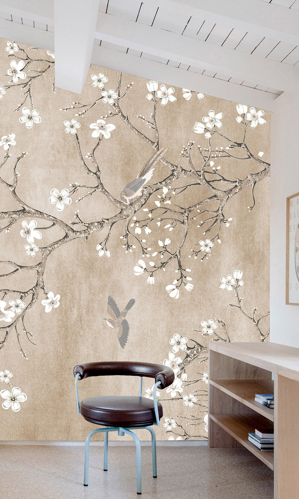 Beige Blossoming Almond Tree Murals M2657 - Sample