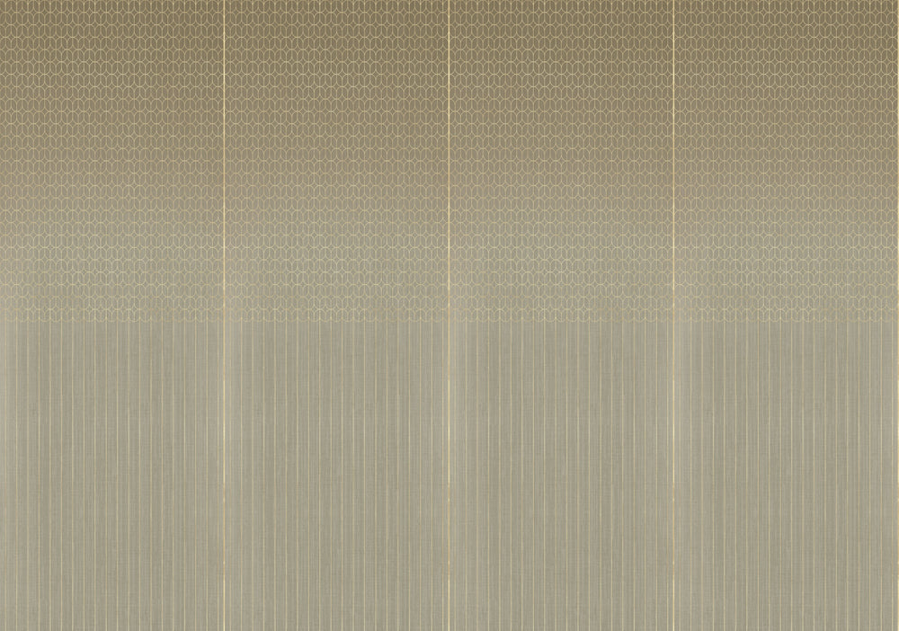 Gold Geometric Striped Murals M2636 - Sample