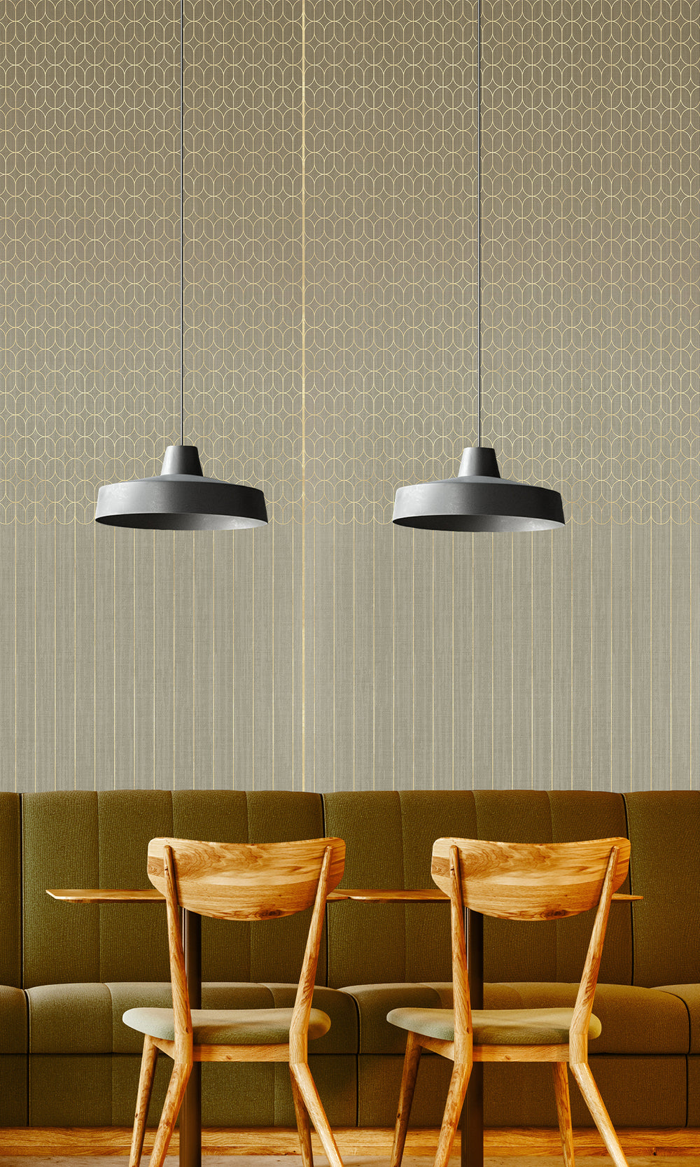 Gold Geometric Striped Murals M2636 - Sample