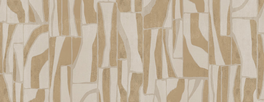 Taupe Abstract Geometric Collage Murals M2661 - Sample