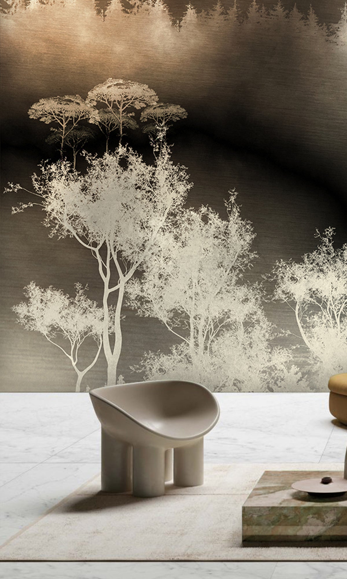 Gold Forest Silhouette Murals M2635