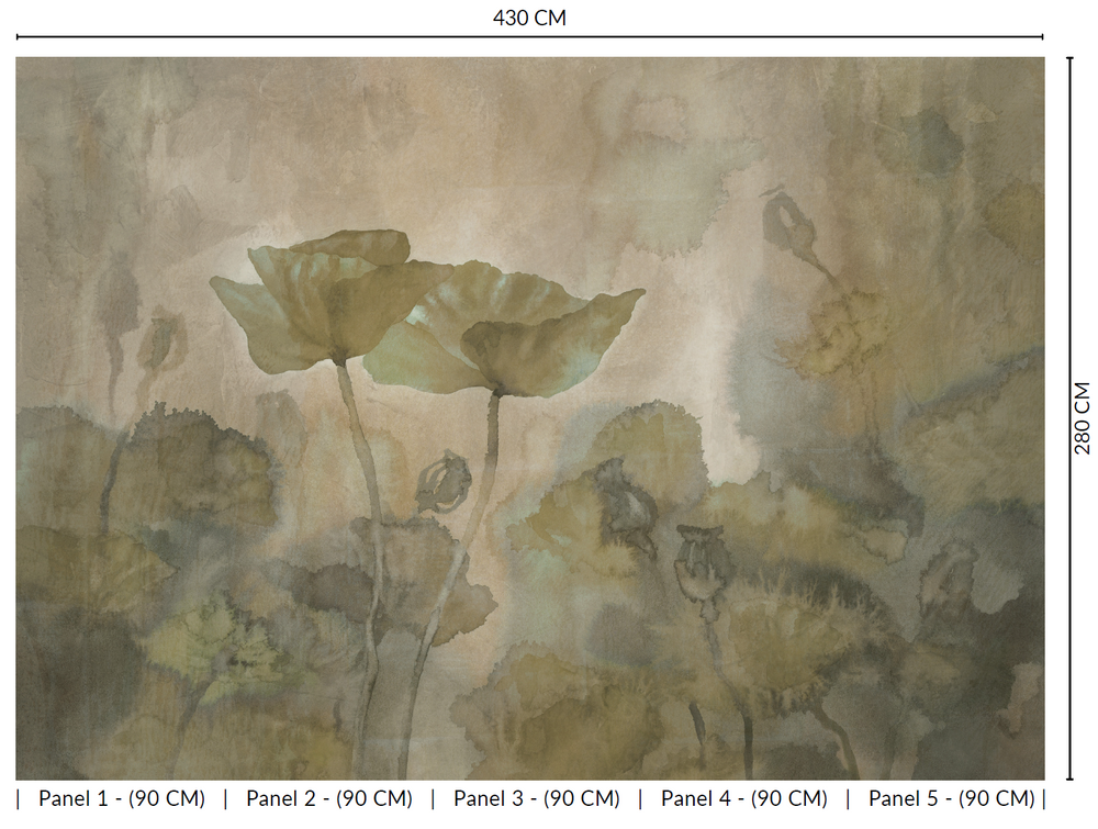 Green Lotus Pond at Dusk Murals M2651