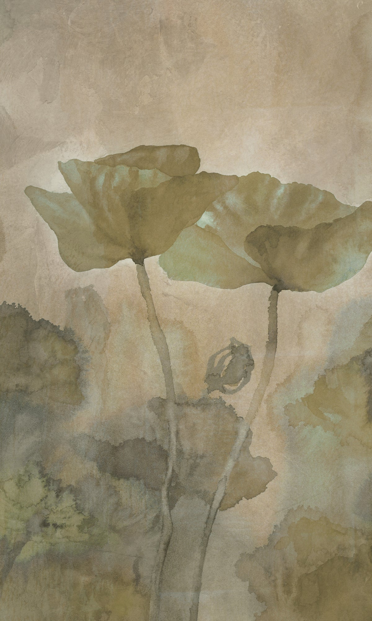 Green Lotus Pond at Dusk Murals M2651 - Sample