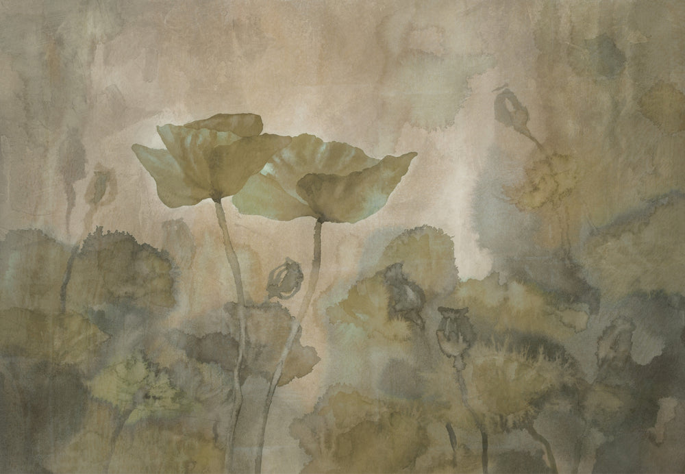 Green Lotus Pond at Dusk Murals M2651