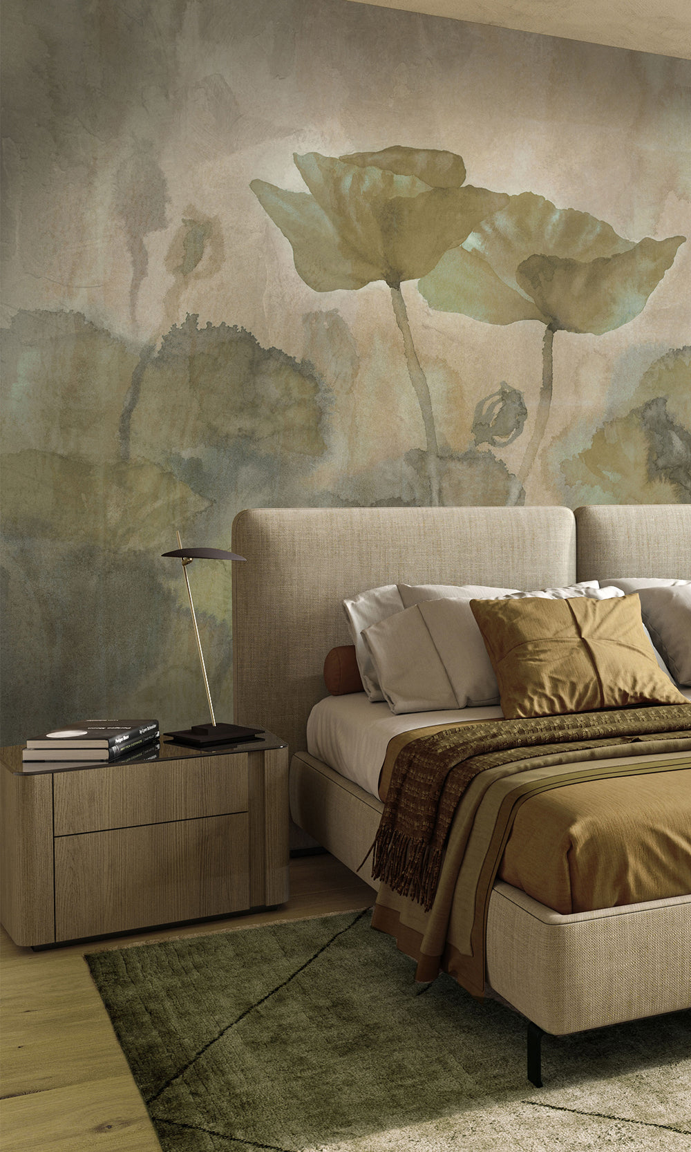 Green Lotus Pond at Dusk Murals M2651