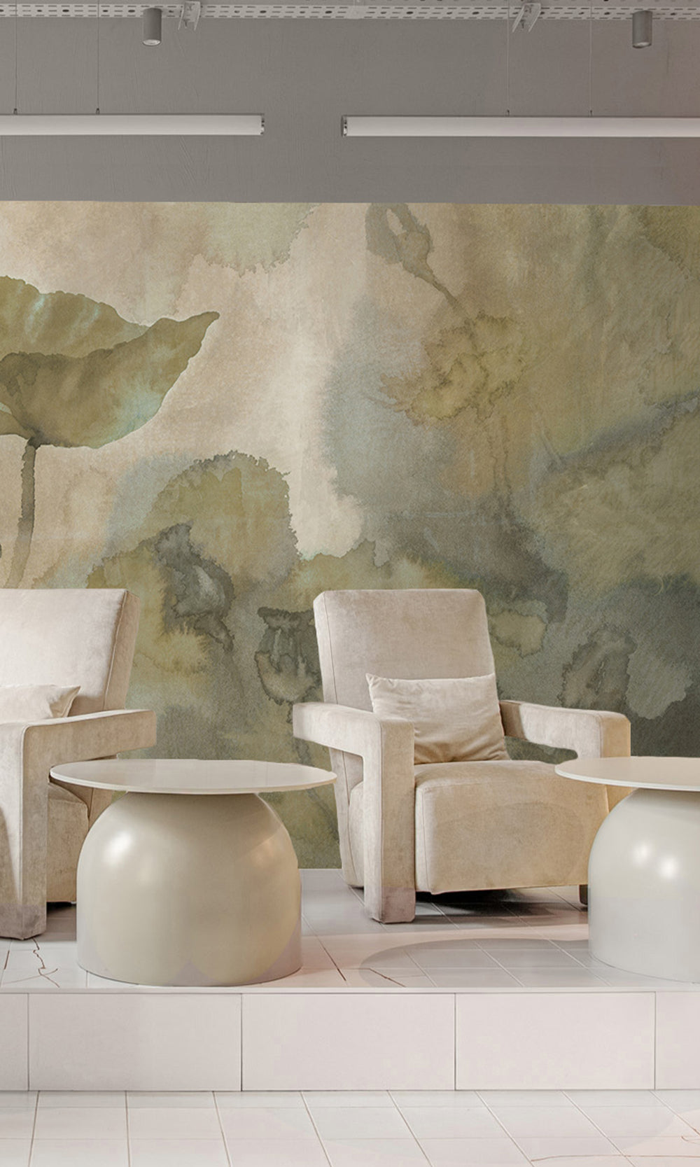 Green Lotus Pond at Dusk Murals M2651