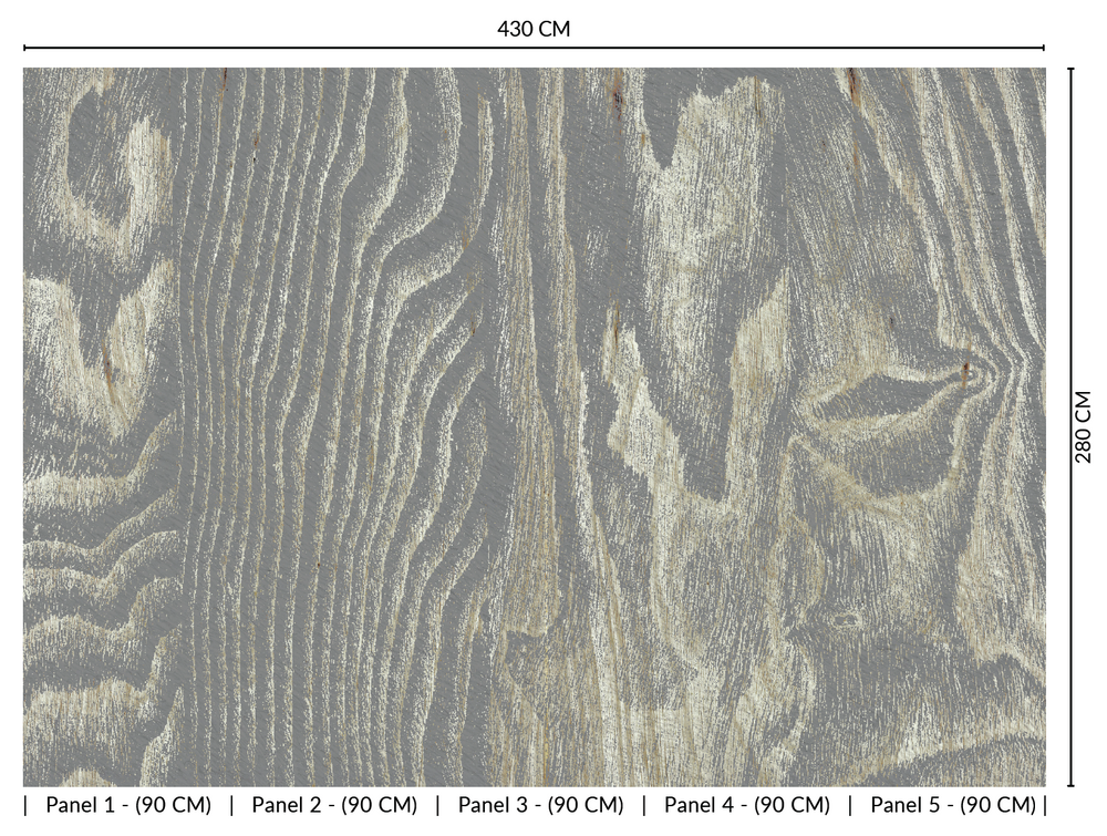 Gray Abstract Tree Bark Wall Mural M2646