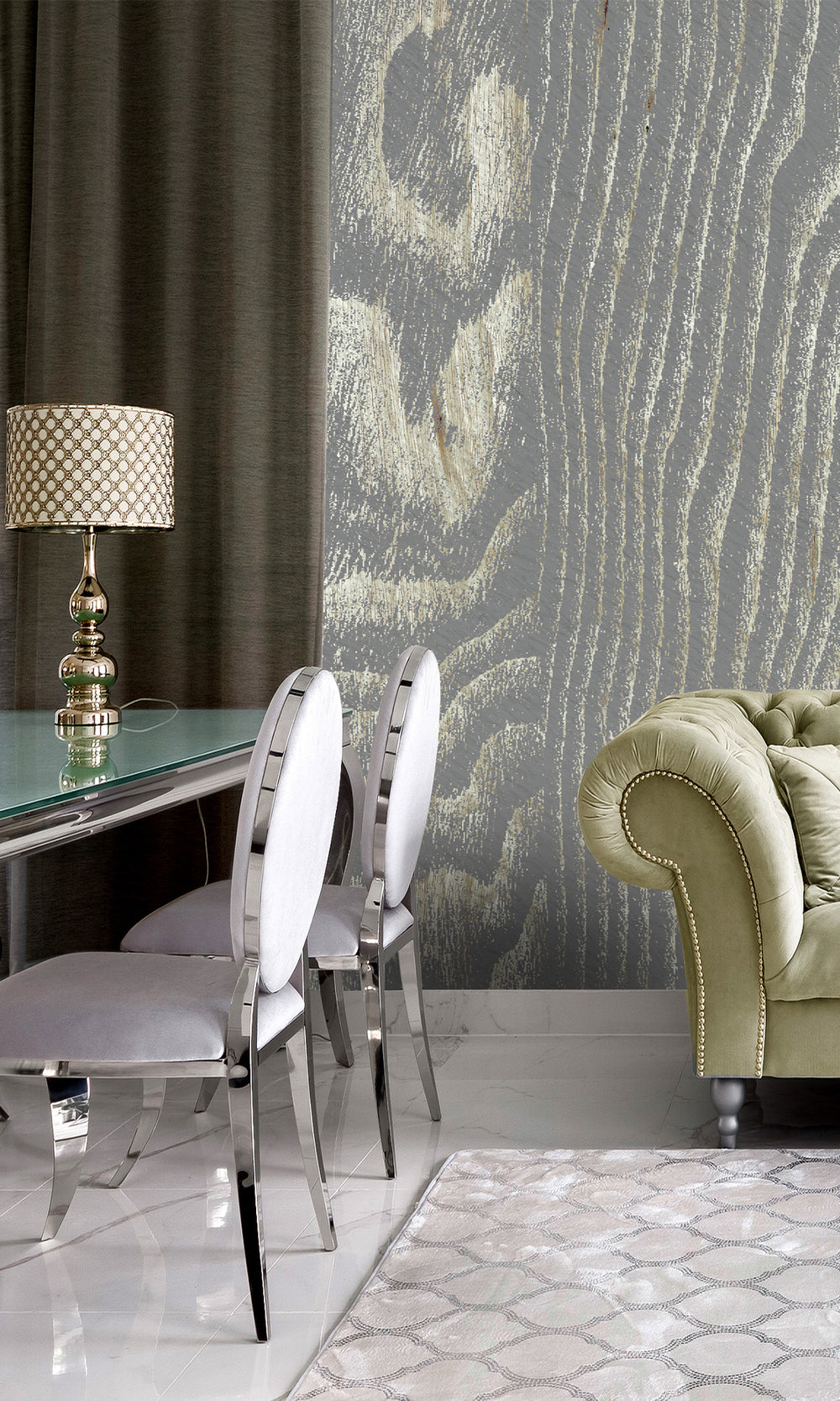 Gray Abstract Tree Bark Wall Mural M2646