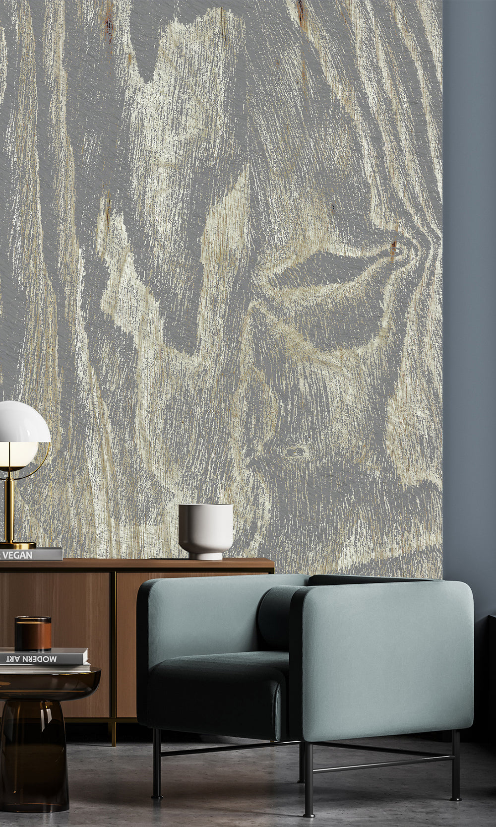 Gray Abstract Tree Bark Wall Mural M2646