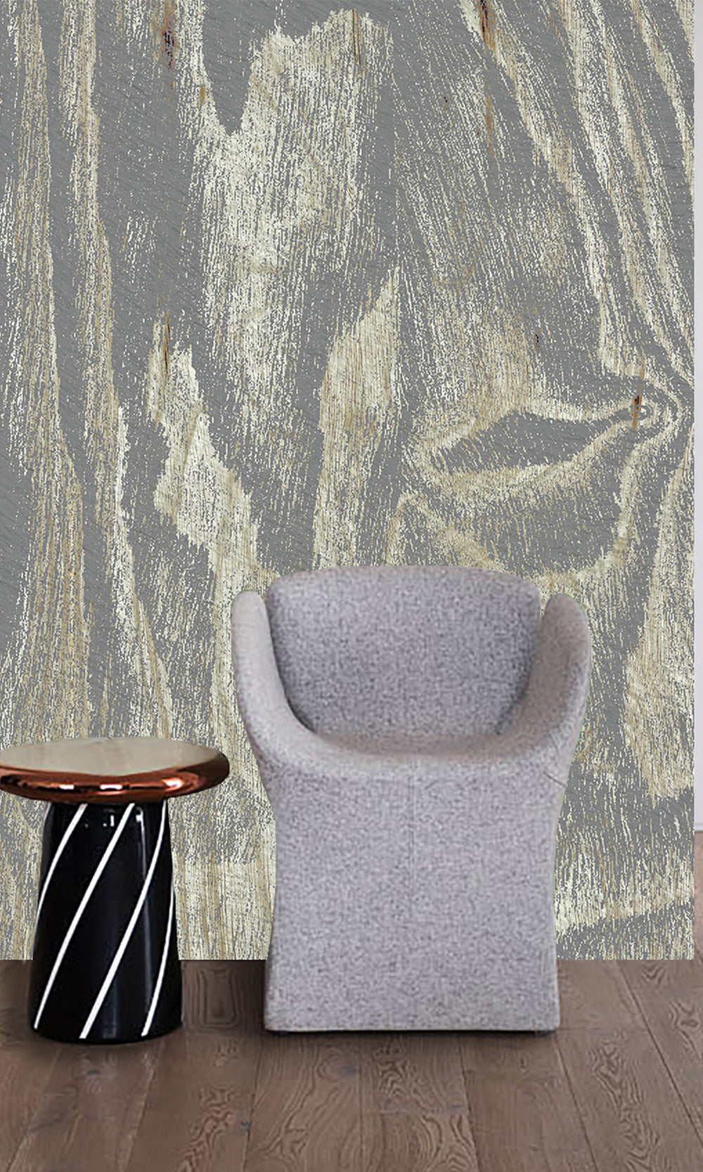 Gray Abstract Tree Bark Wall Mural M2646