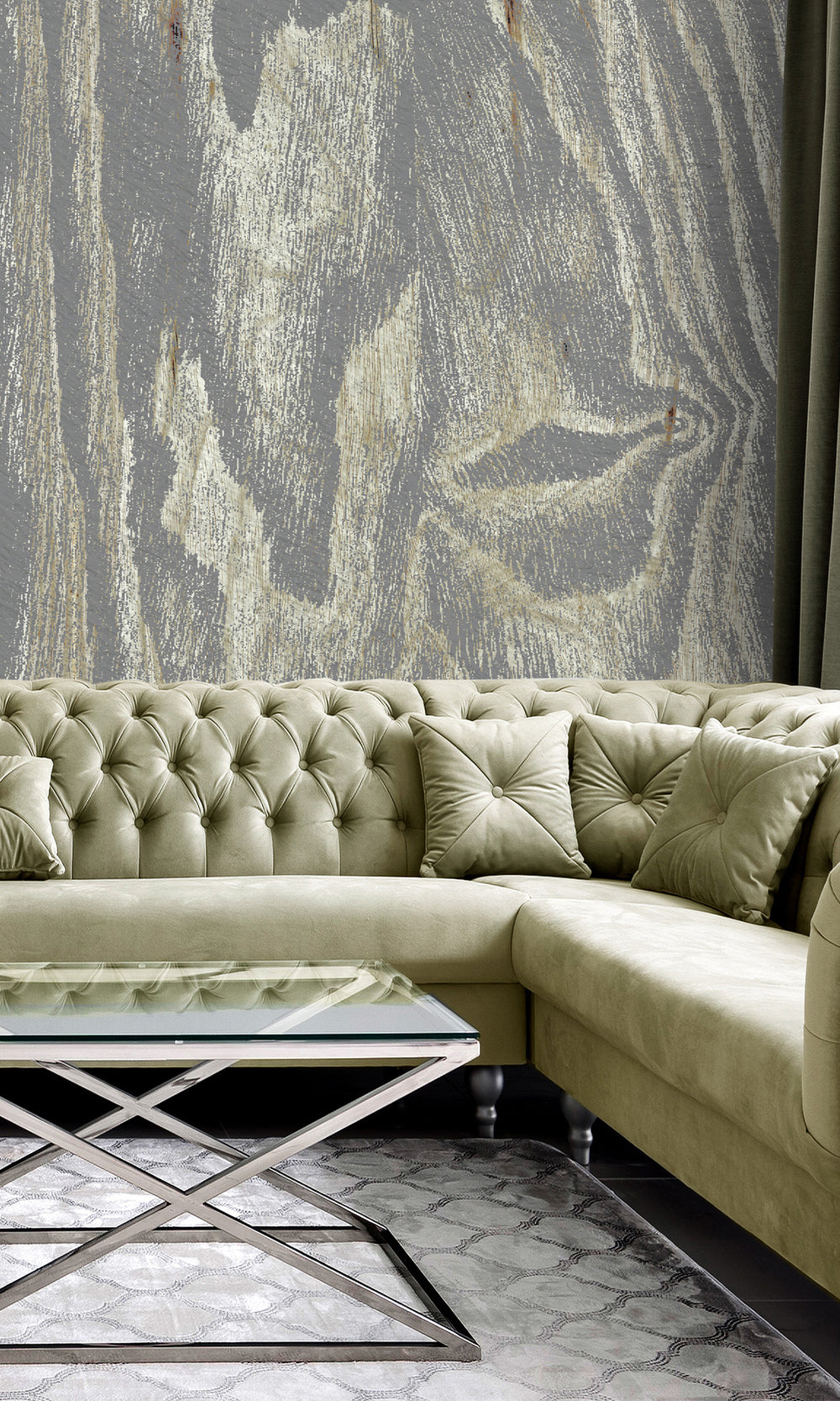 Gray Abstract Tree Bark Wall Mural M2646
