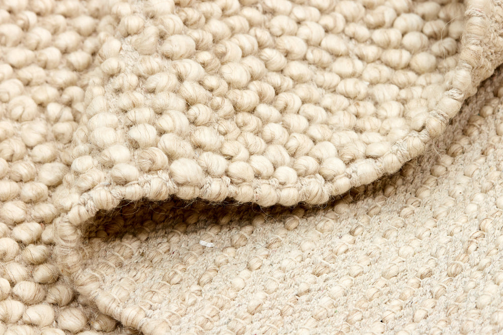 Beige Contemporary Bubbles Handwoven Rectangular Luxury Rugs