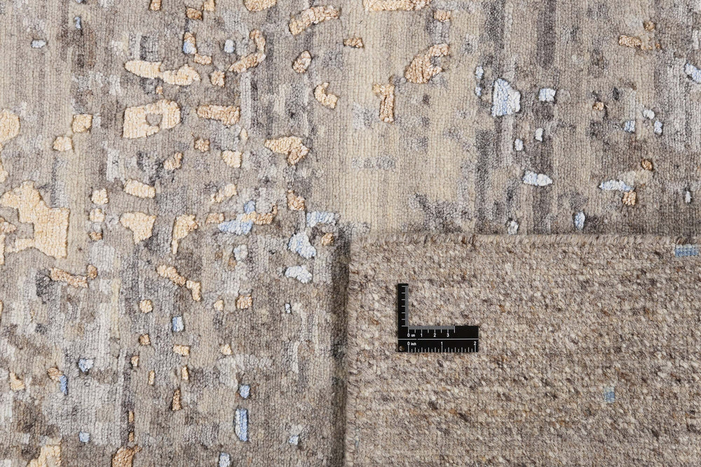 Multi Concrete Abstract Hand Knotted Rectangular Luxury Rugs