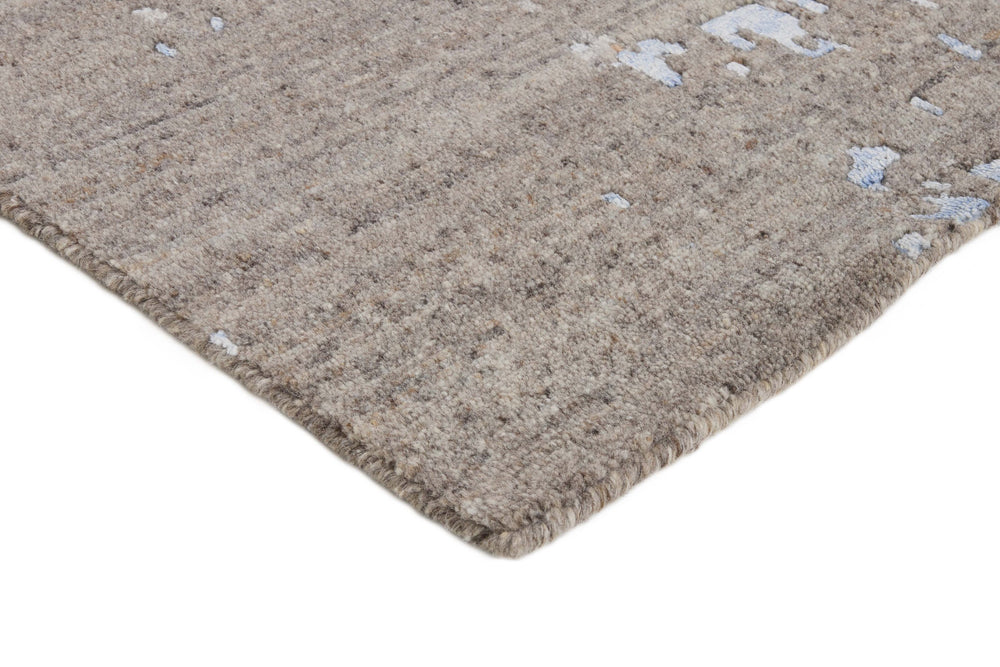 Multi Concrete Abstract Hand Knotted Rectangular Luxury Rugs