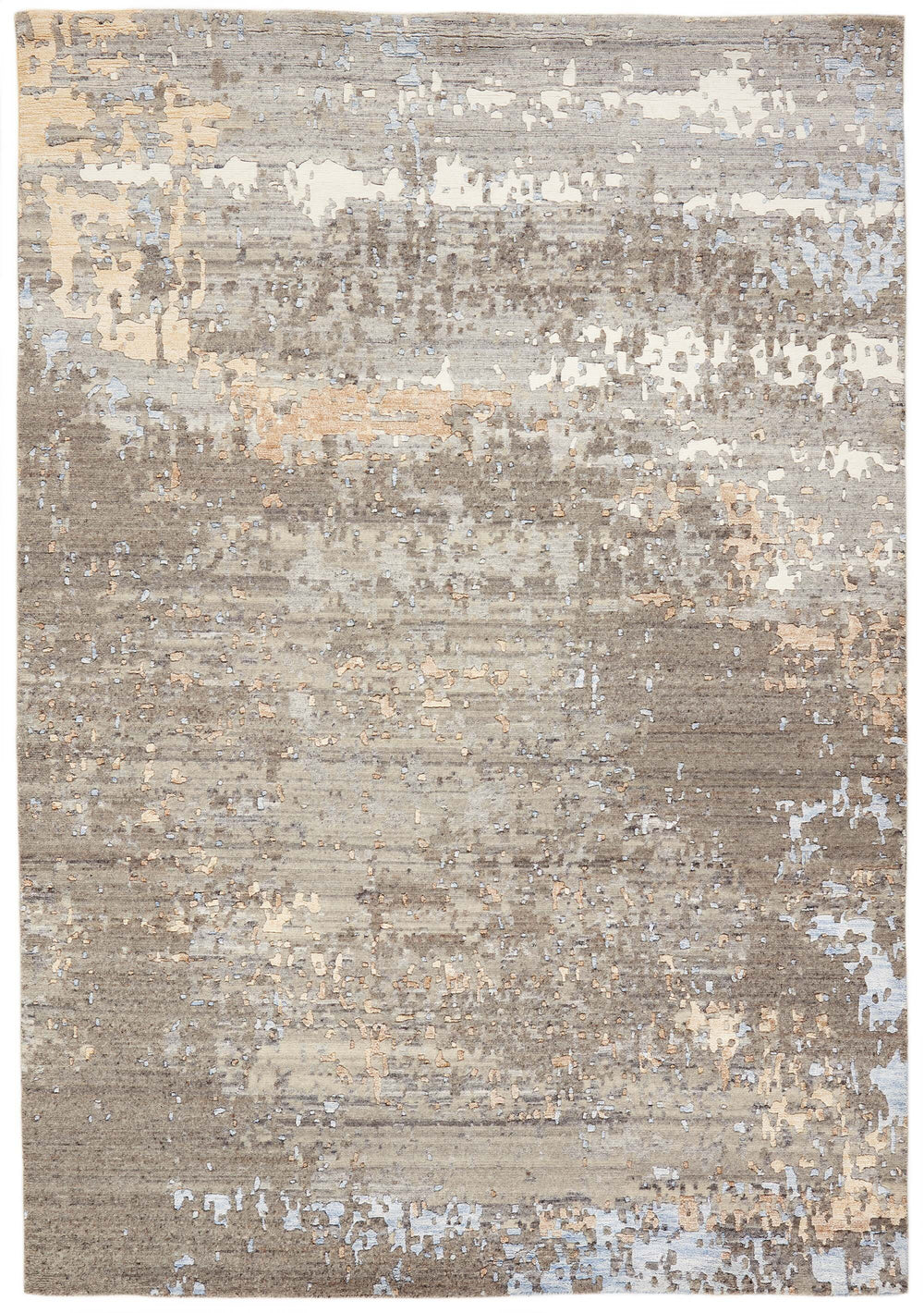 Multi Concrete Abstract Hand Knotted Rectangular Luxury Rugs