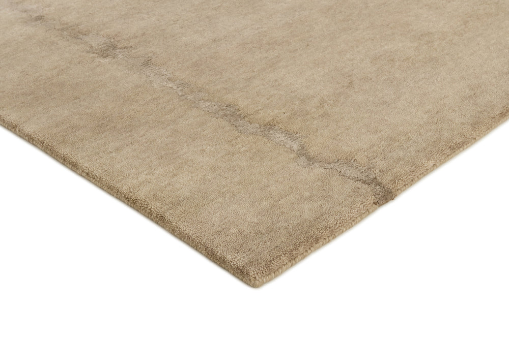 Beige Abstract Concrete Effect Hand Knotted Rectangular Luxury Rugs
