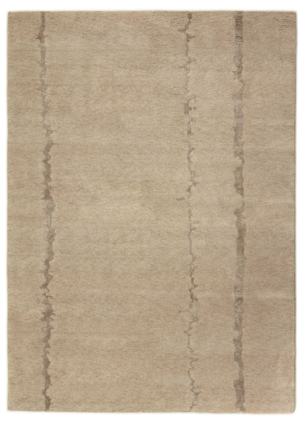 Beige Abstract Concrete Effect Hand Knotted Rectangular Luxury Rugs