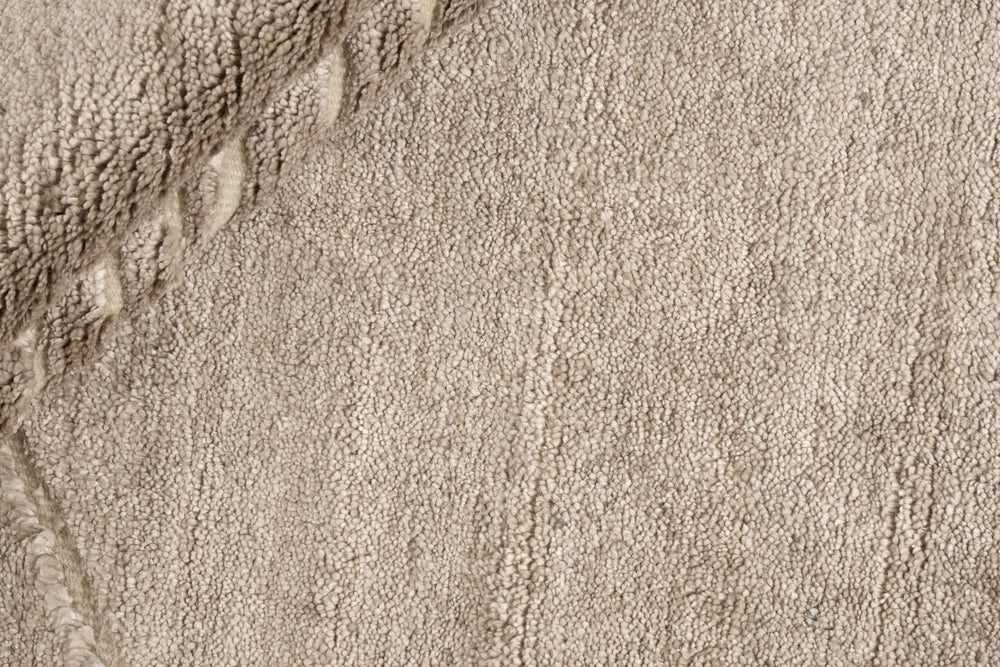 Beige Geometric Fields Hand Knotted Rectangular Luxury Rugs