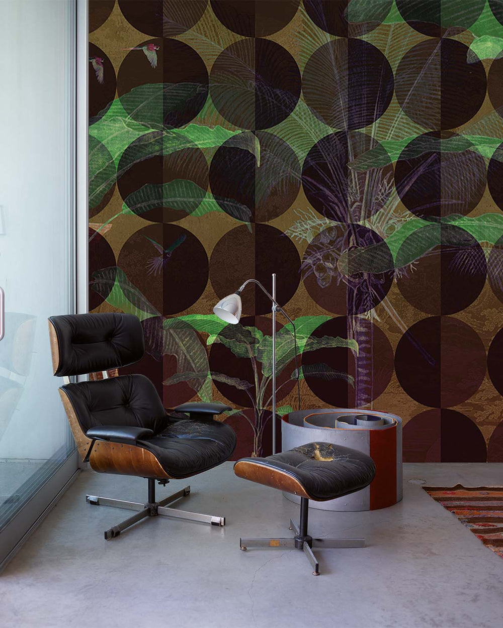 Green Circular Nature Wall Mural M9464