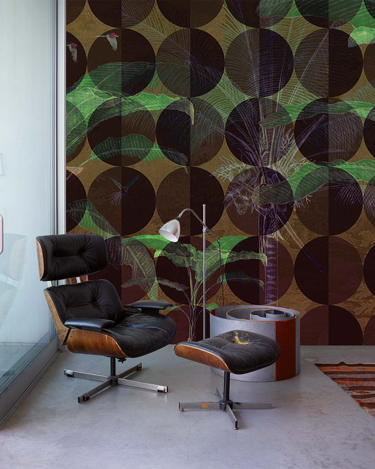 Green Circular Nature Wall Mural M9464