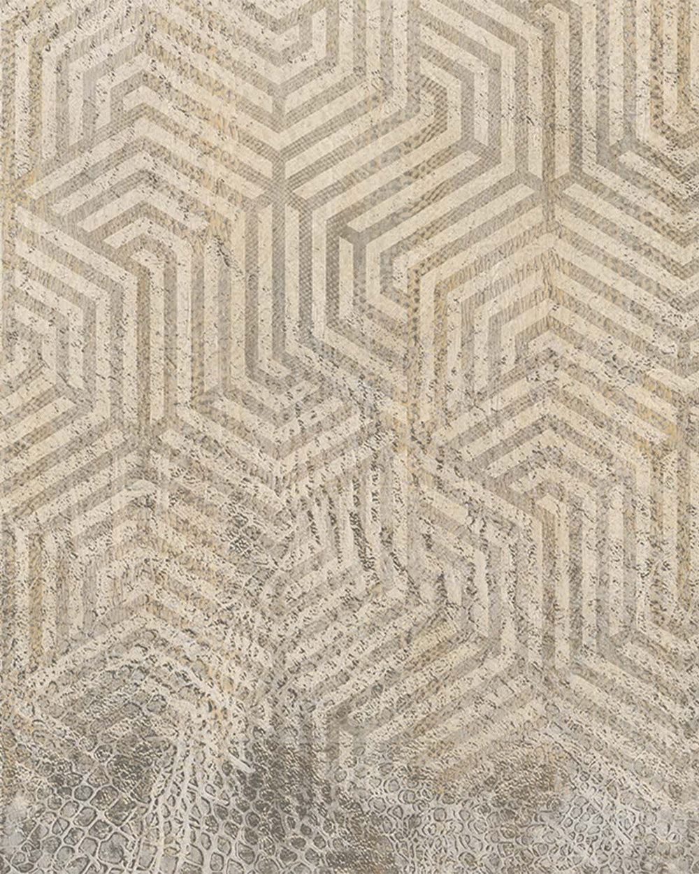 Beige Geometric Reptile Skin Wall Mural M9514