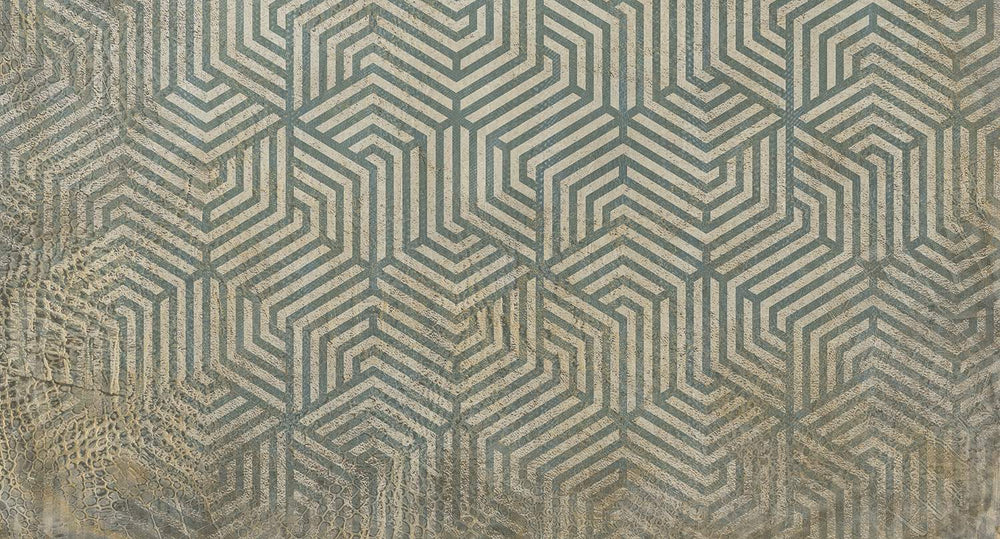 Grey Geometric Reptile Skin Wall Mural M9515