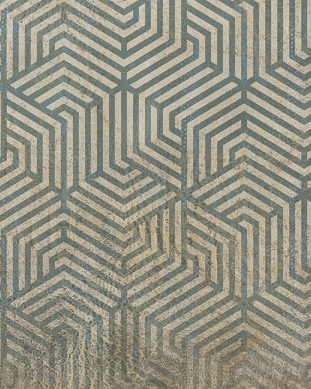 Grey Geometric Reptile Skin Wall Mural M9515