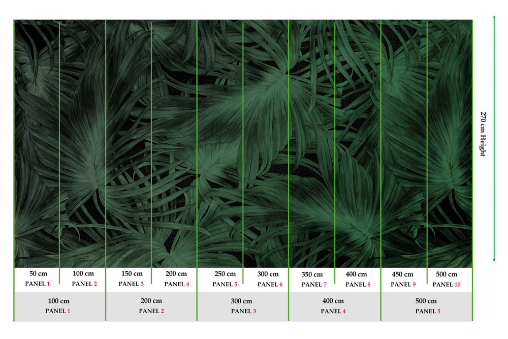 Green Flowing Botanicals Wall Mural M9531