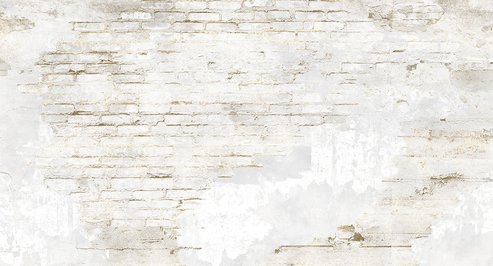 White Metallic Brick Wall Wall Mural M9532