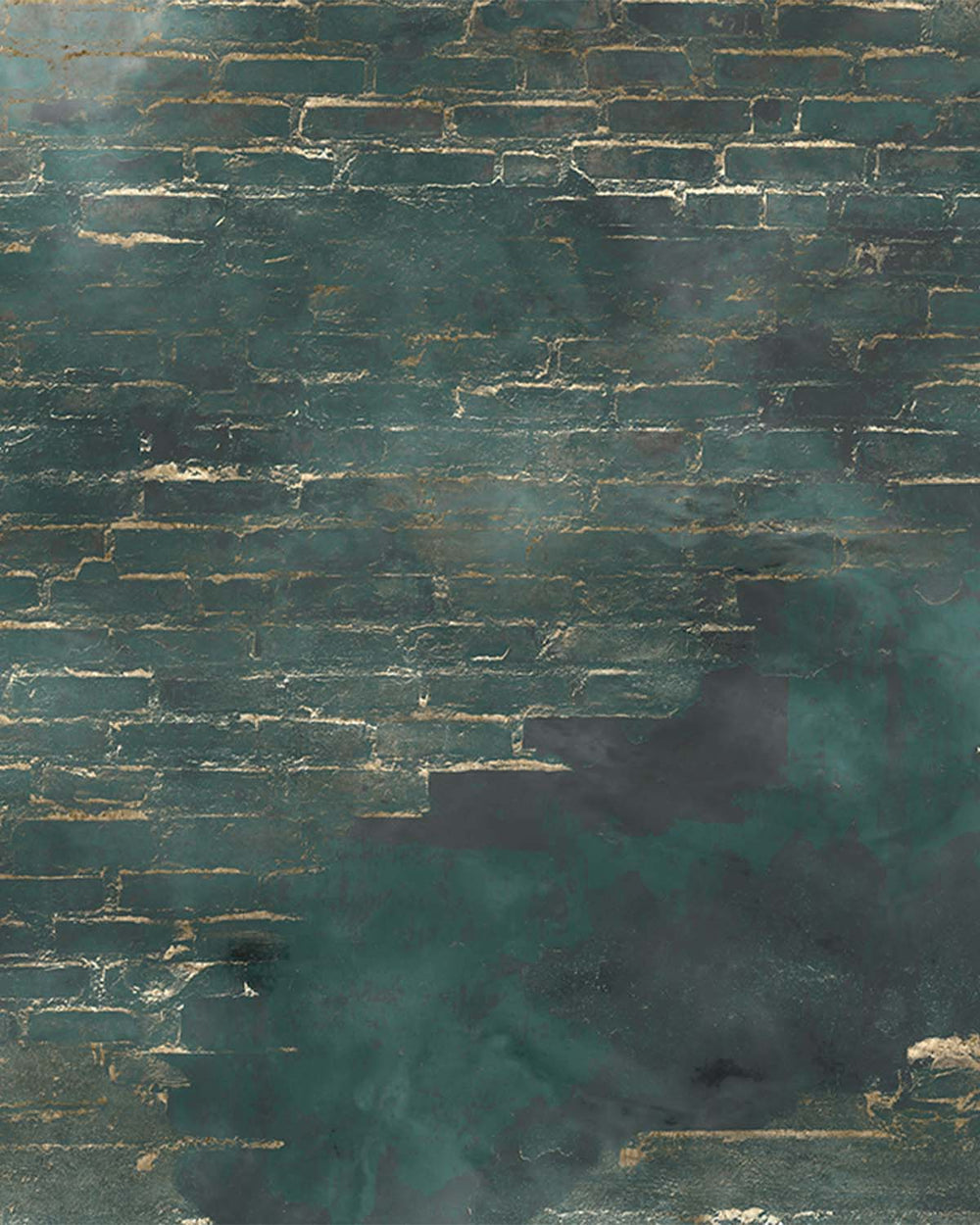 Blue Metallic Brick Wall Wall Mural M9533
