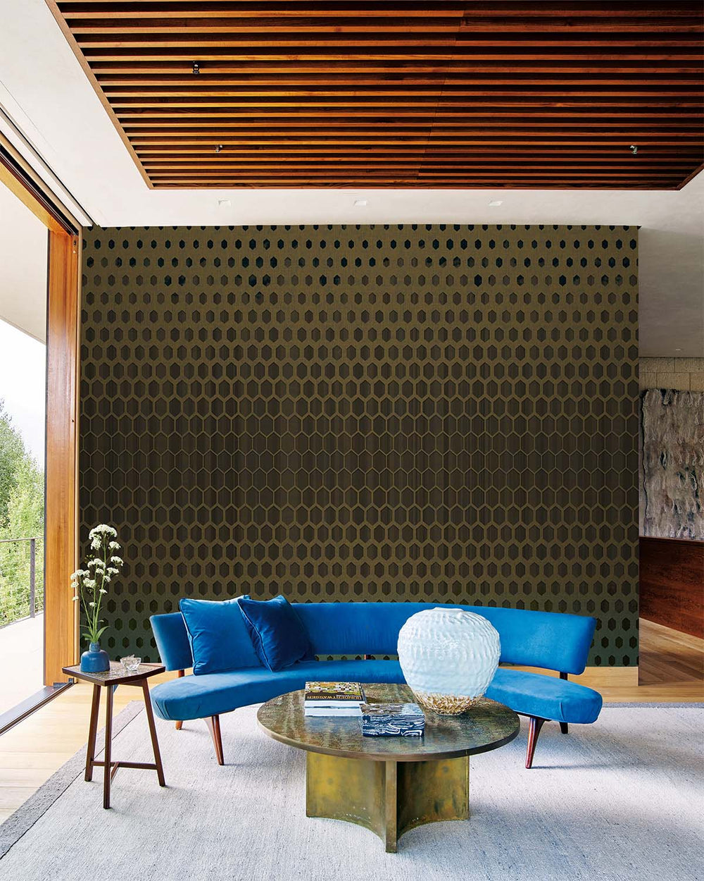 Brown Metamorphosing Hexagons Wall Mural M9540