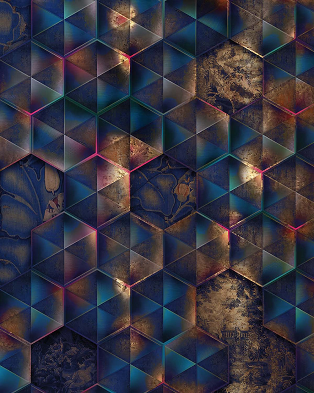 Blue Reflective Tiles Wall Mural M9554