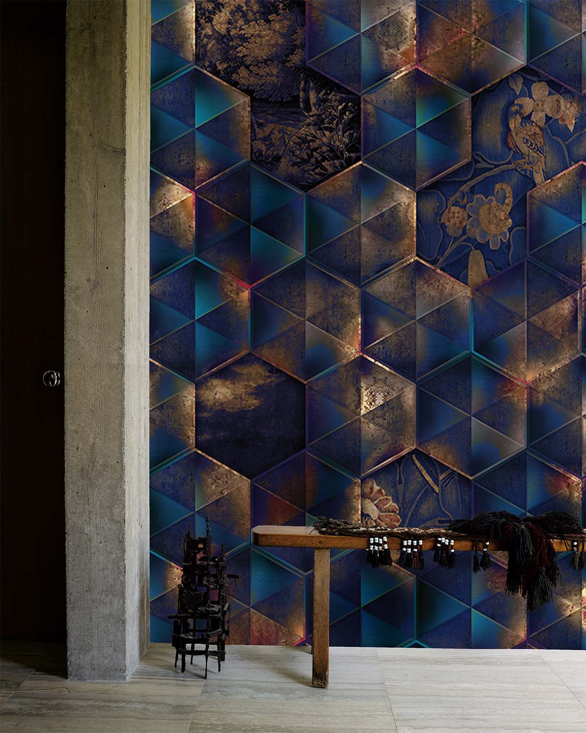 Blue Reflective Tiles Wall Mural M9554