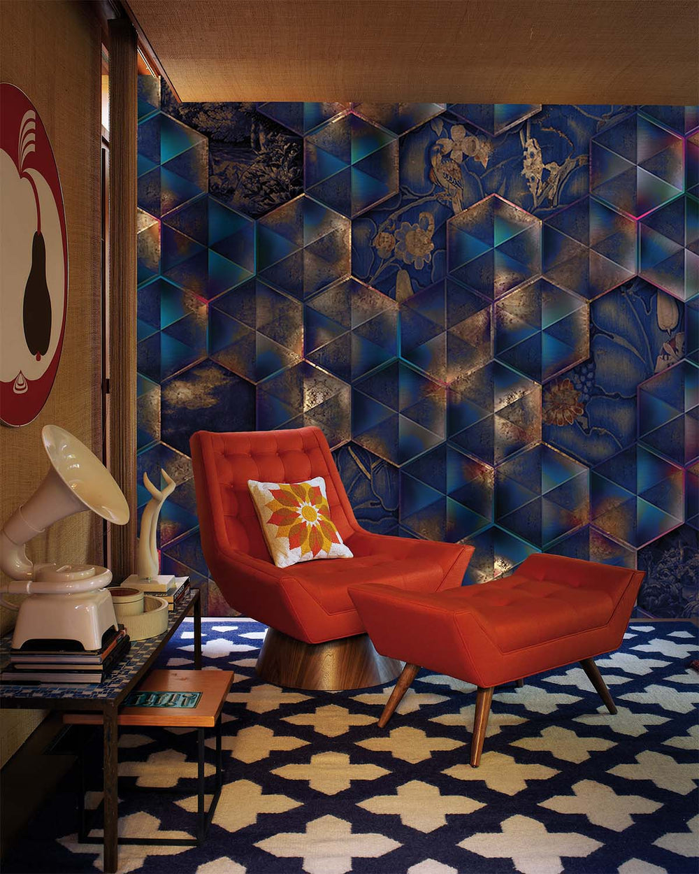 Blue Reflective Tiles Wall Mural M9554