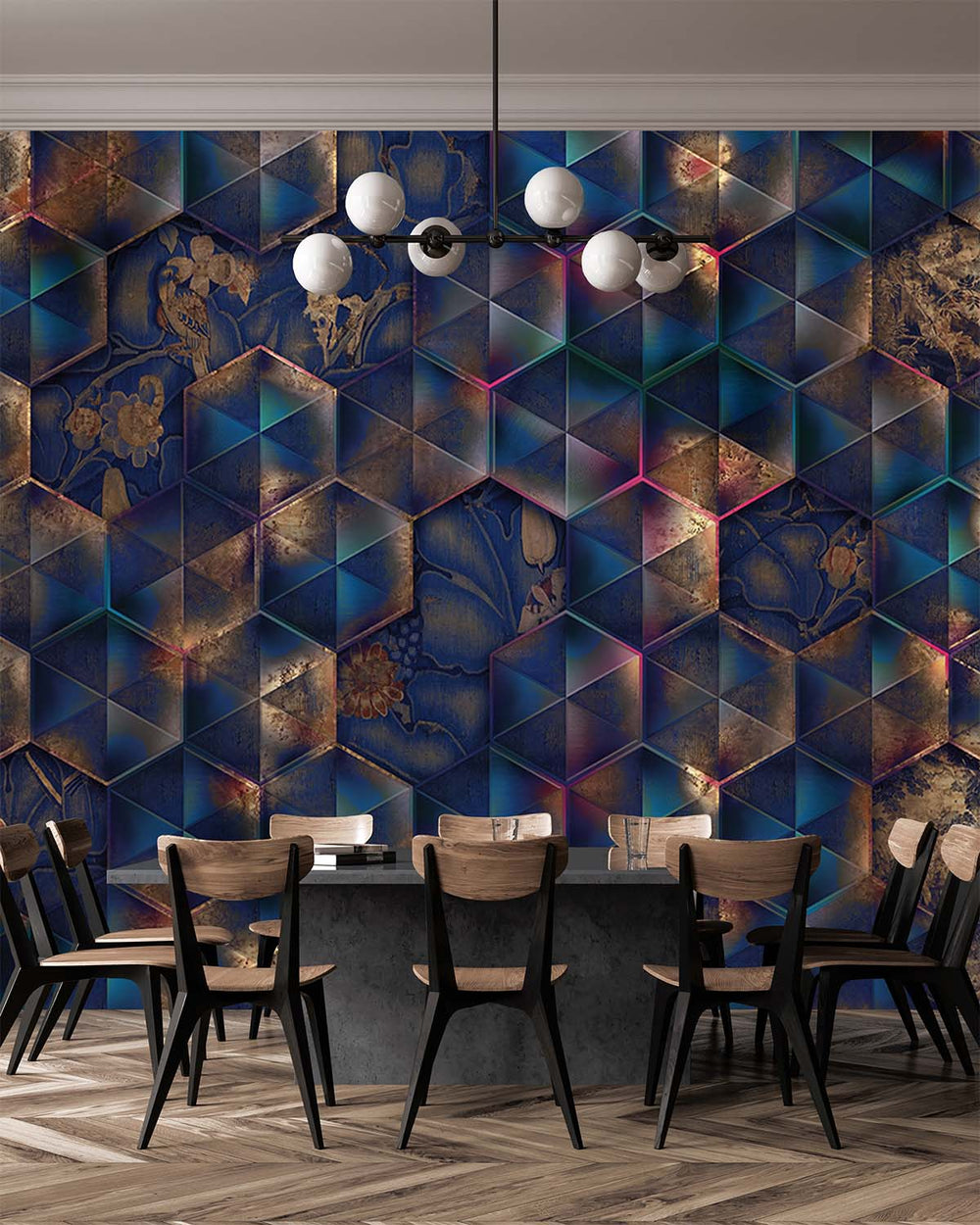 Blue Reflective Tiles Wall Mural M9554