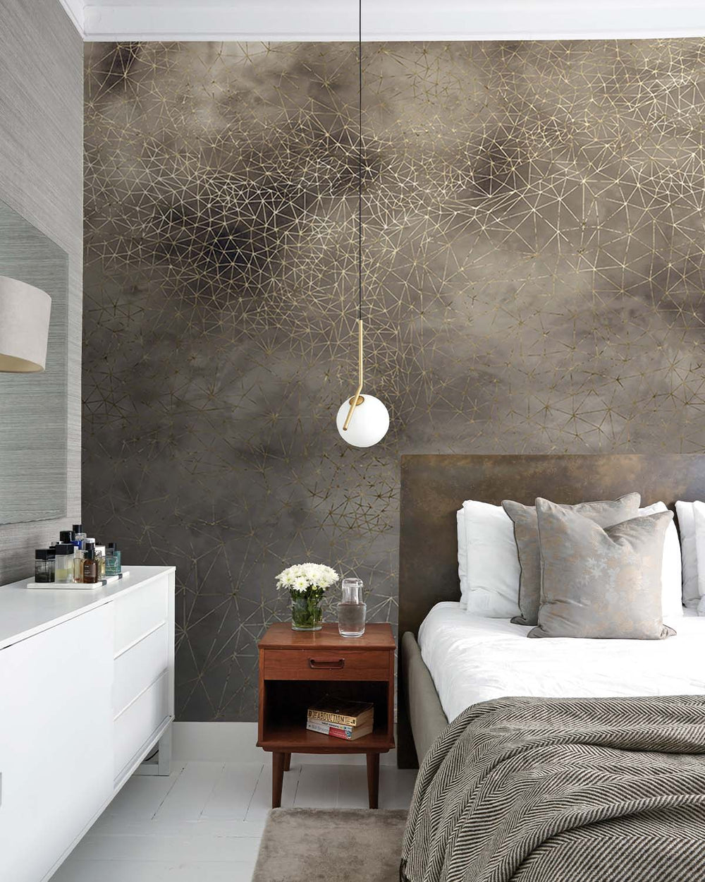 Cloudy Beige Star Mesh M9866