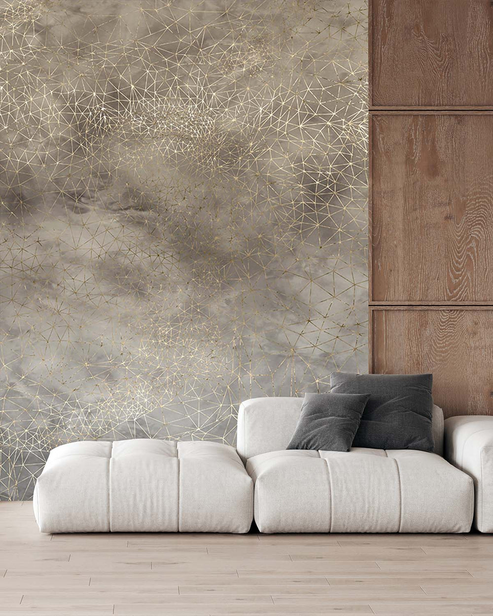 Cloudy Beige Star Mesh M9866