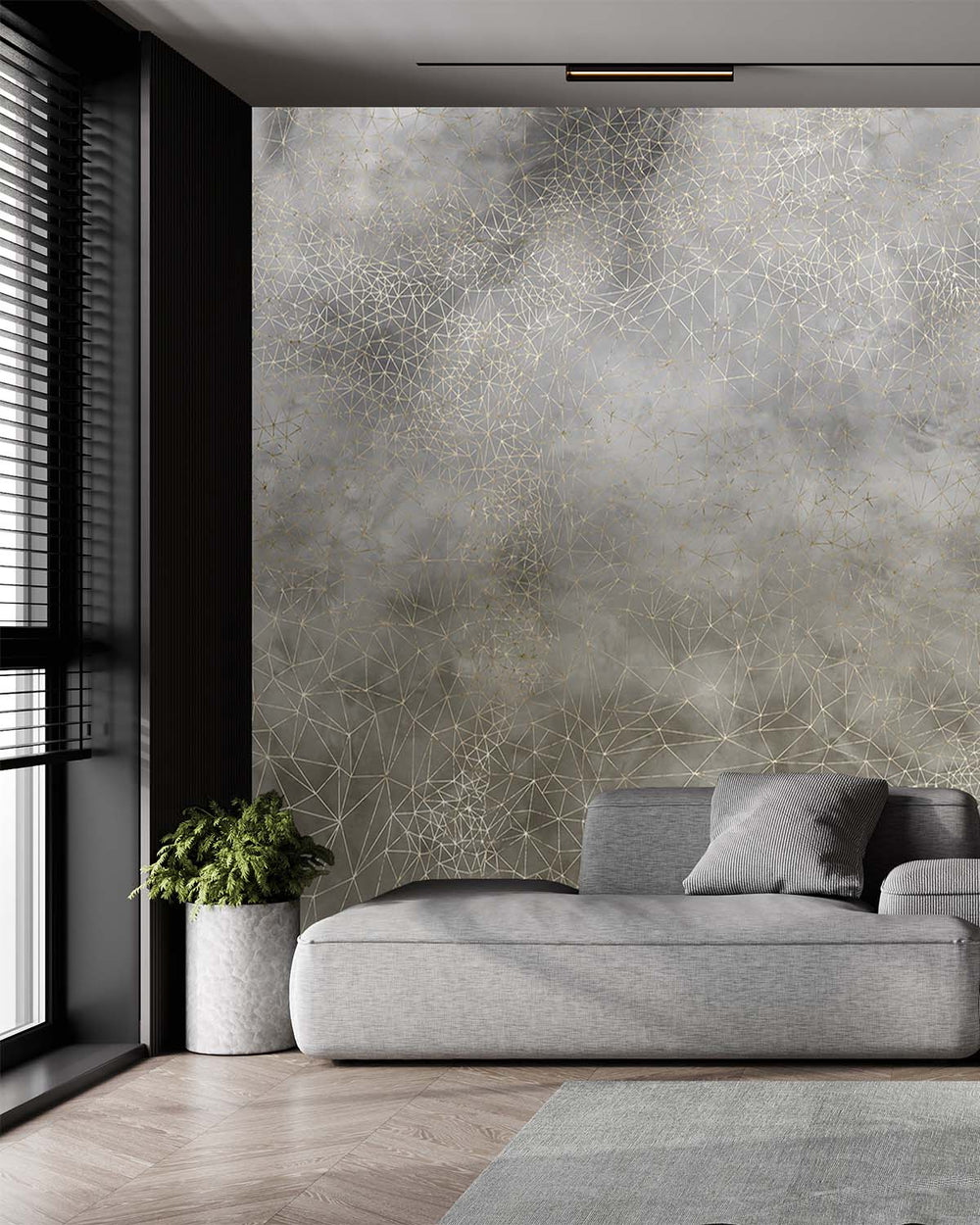 Cloudy Grey Star Mesh M9867