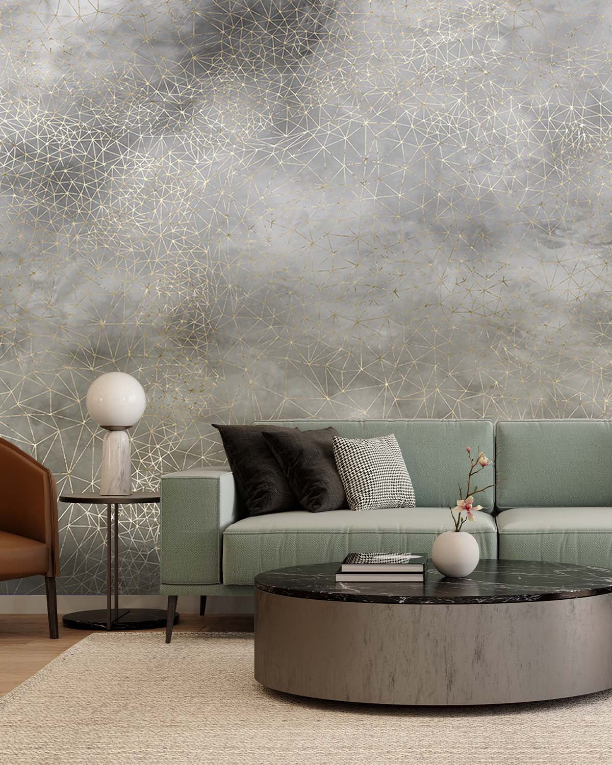 Cloudy Grey Star Mesh M9867