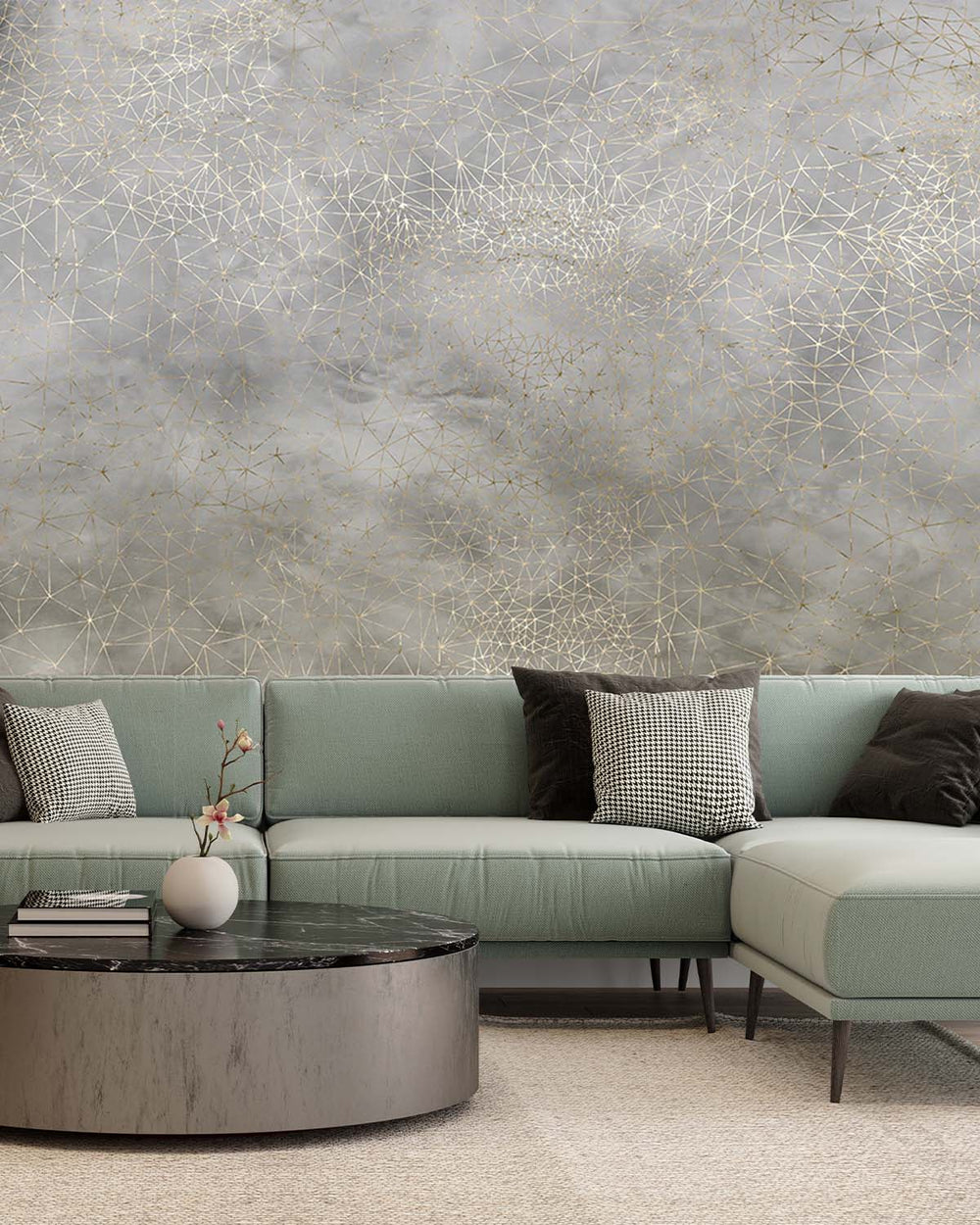 Cloudy Grey Star Mesh M9867