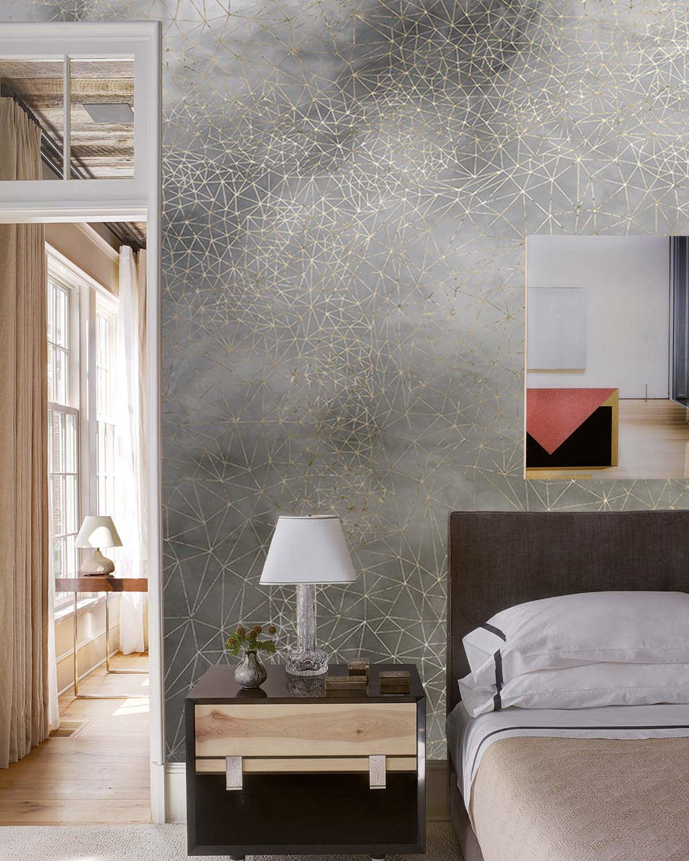 Cloudy Grey Star Mesh M9867